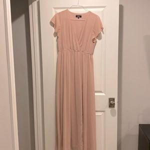 Lulus “Lost in the Moment” bridemaid dress in blush pink